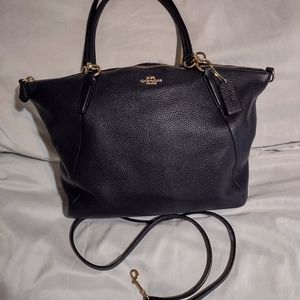 Navy blue coach handbag